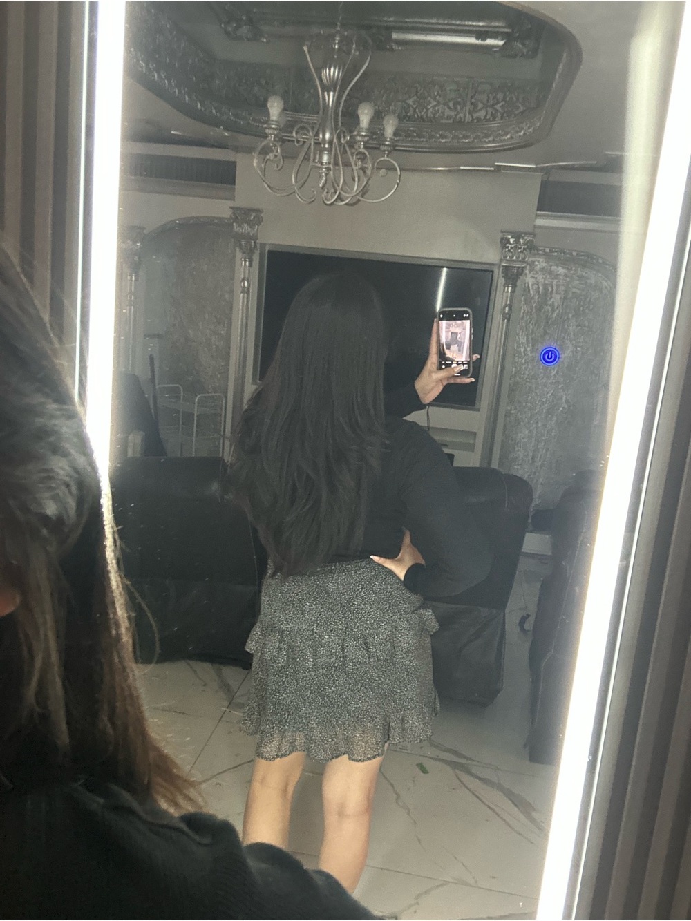 Black leopard print Ruffle Tiered Mini Skirt - Picture 4 of 9